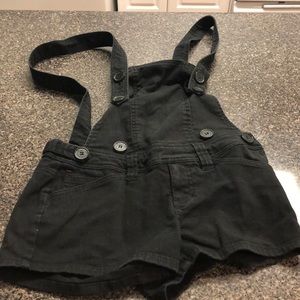 Black overall shorts